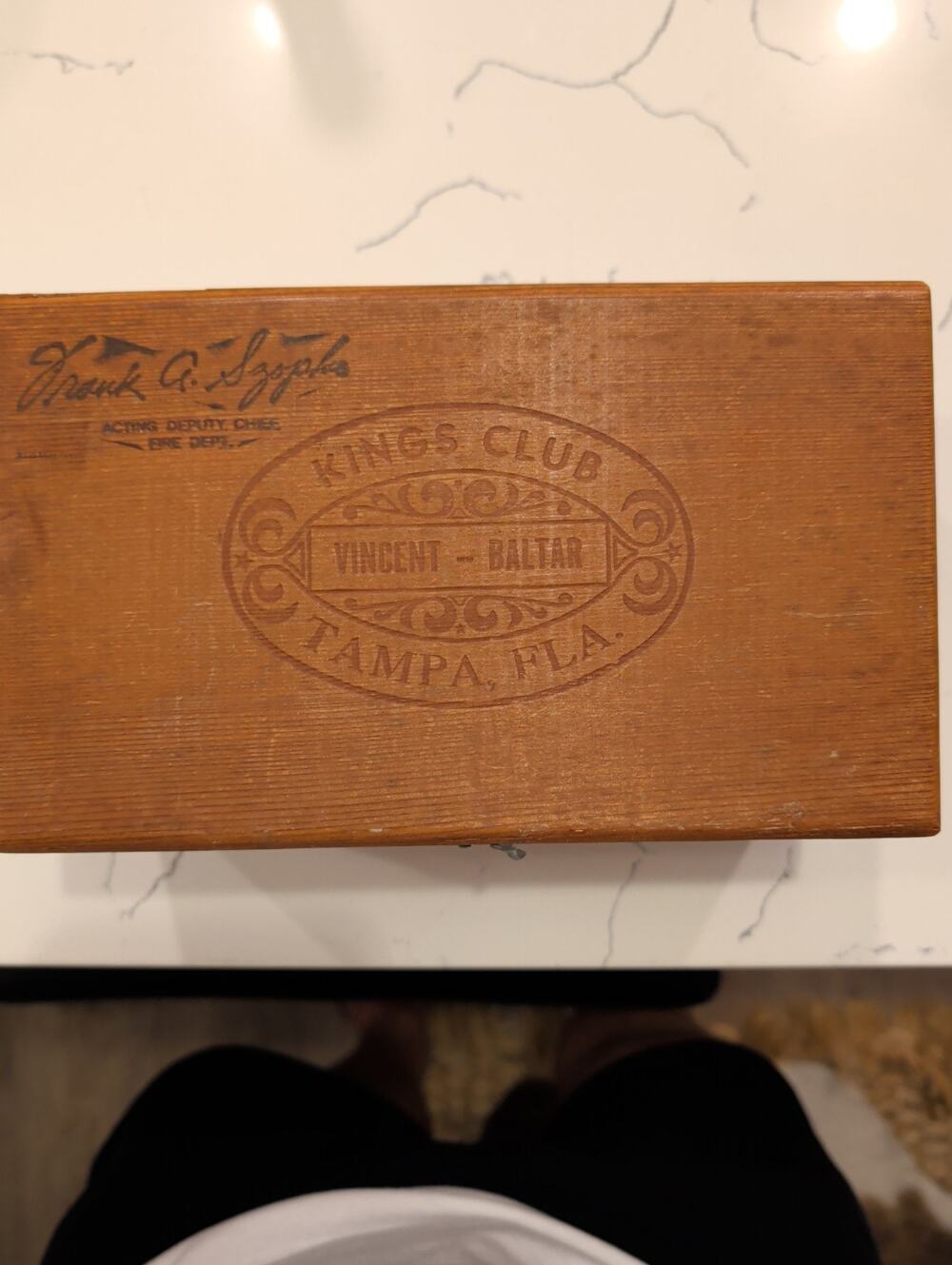 Vintage Vincent Cigar Co Kings Club Naturals Cedar Cigar Box Tampa Florida